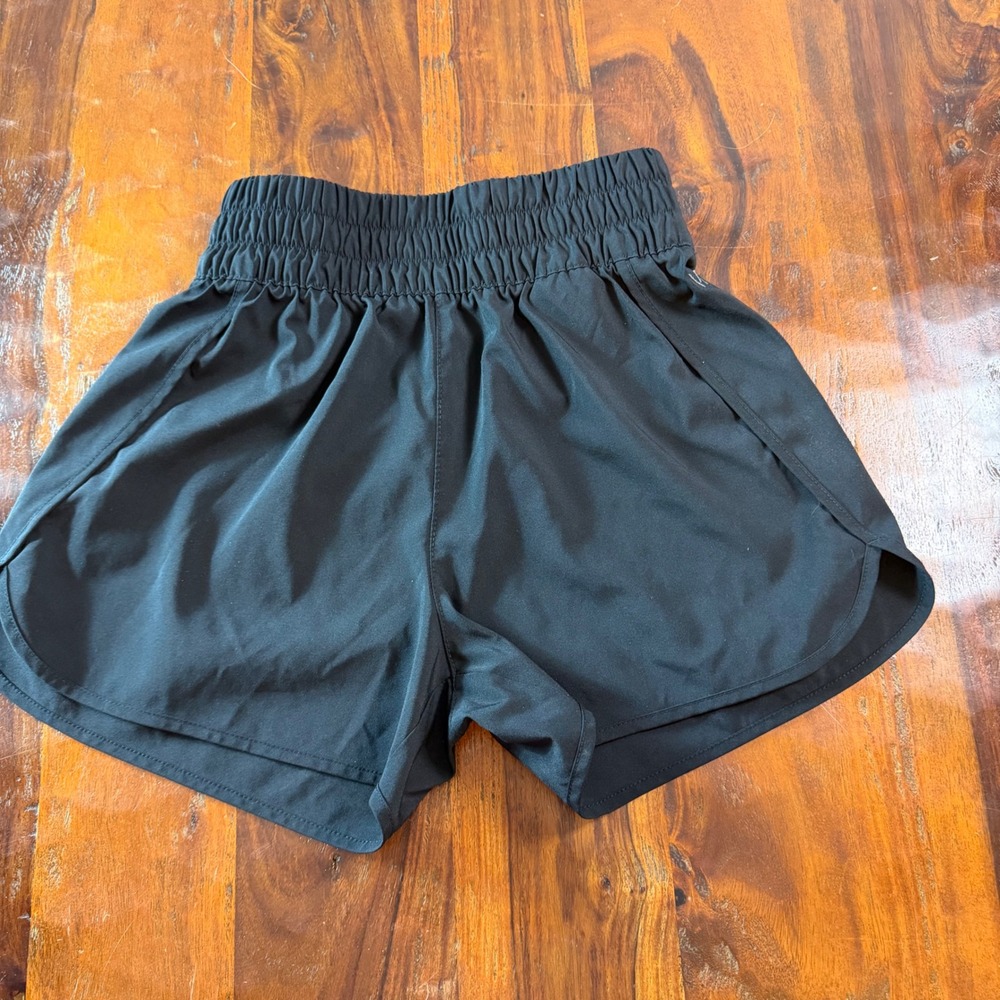Vans Womens Black Smocked High Rise Athletic Dolphin Shorts XS VN000K4QBLK